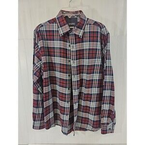 Van Heusen Button Up Shirt Mens Medium Multicolor Plaid Long Sleeve Classic Fit